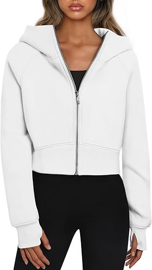 Adriana - Sudadera corta con cremallera y capucha mujer