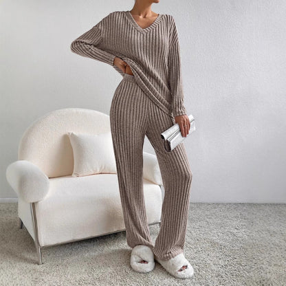 Sofía - Conjunto de mujer punto canalé dos piezas