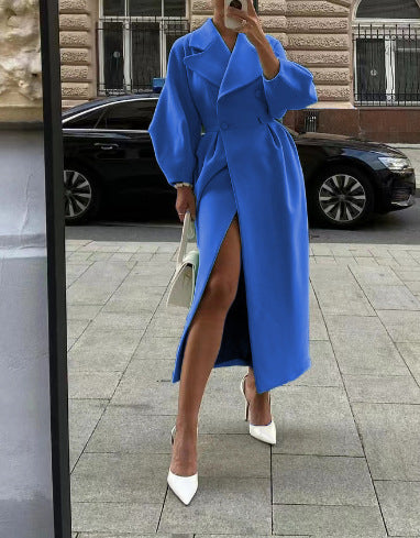 Elena – Abrigo lana largo elegante de lana para mujer