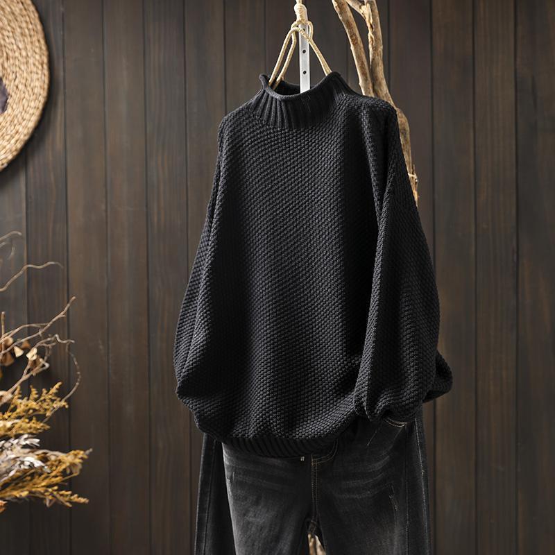 Marta - Suéter de mujer oversize con cuello alto y manga larga