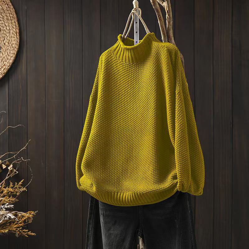 Marta - Suéter de mujer oversize con cuello alto y manga larga