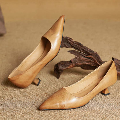 Isabella - Zapatos de mujer en cuero con punta fina