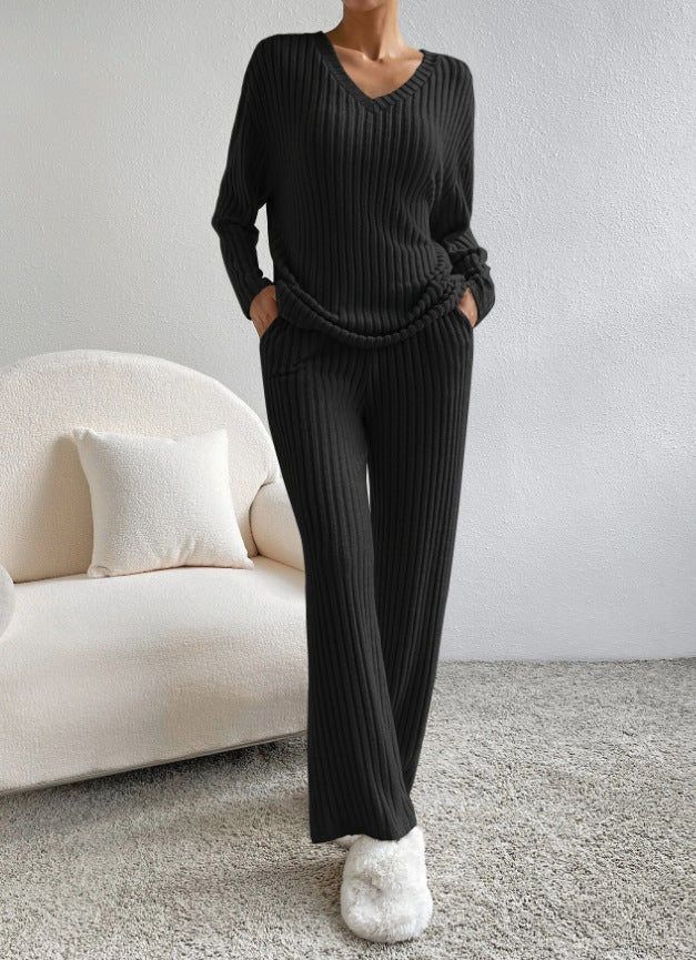 Sofía - Conjunto de mujer punto canalé dos piezas