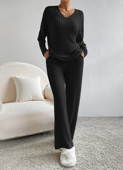 Sofía - Conjunto de mujer punto canalé dos piezas