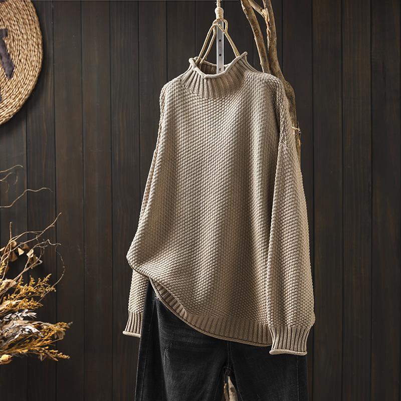 Marta - Suéter de mujer oversize con cuello alto y manga larga