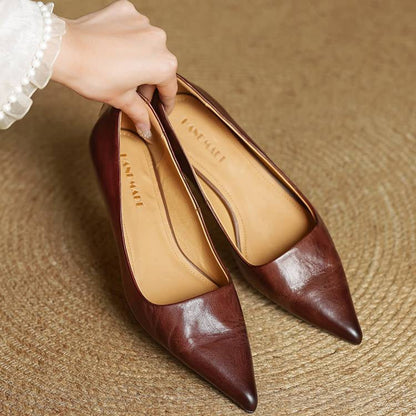Isabella - Zapatos de mujer en cuero con punta fina