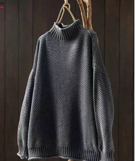 Marta - Suéter de mujer oversize con cuello alto y manga larga