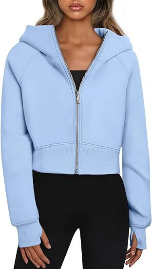 Adriana - Sudadera corta con cremallera y capucha mujer