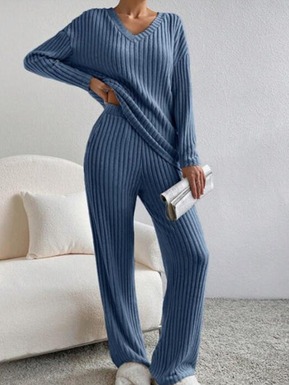 Sofía - Conjunto de mujer punto canalé dos piezas