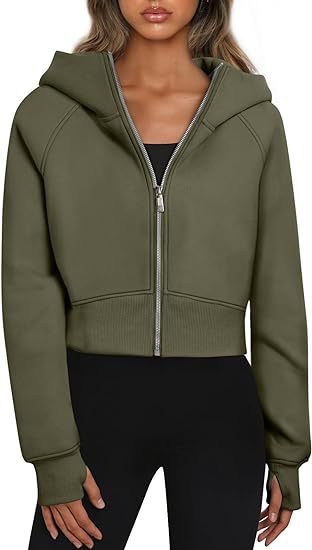 Adriana - Sudadera corta con cremallera y capucha mujer
