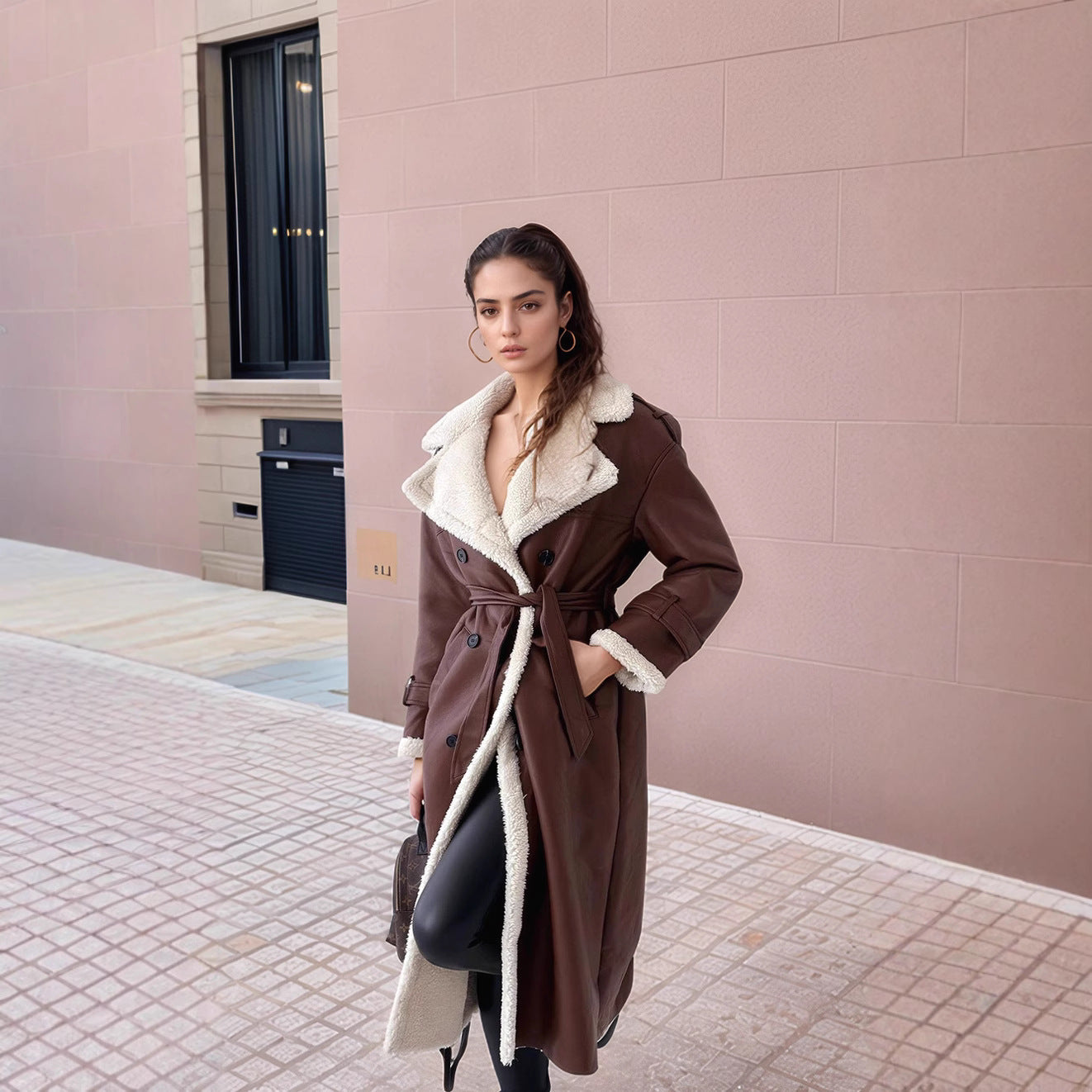 Atenea - Abrigo largo de invierno para mujer con interior de borreguillo