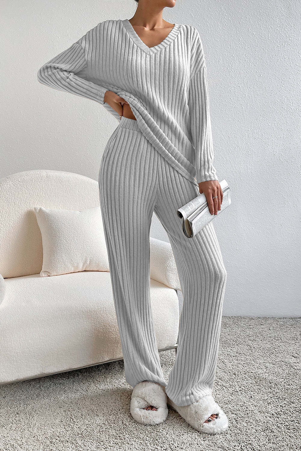 Sofía - Conjunto de mujer punto canalé dos piezas