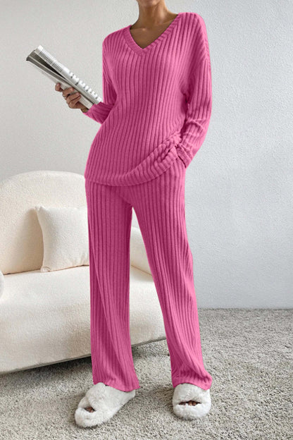 Sofía - Conjunto de mujer punto canalé dos piezas
