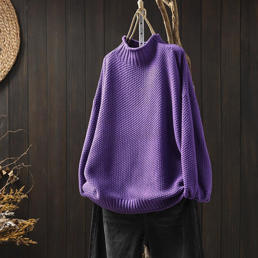Marta - Suéter de mujer oversize con cuello alto y manga larga