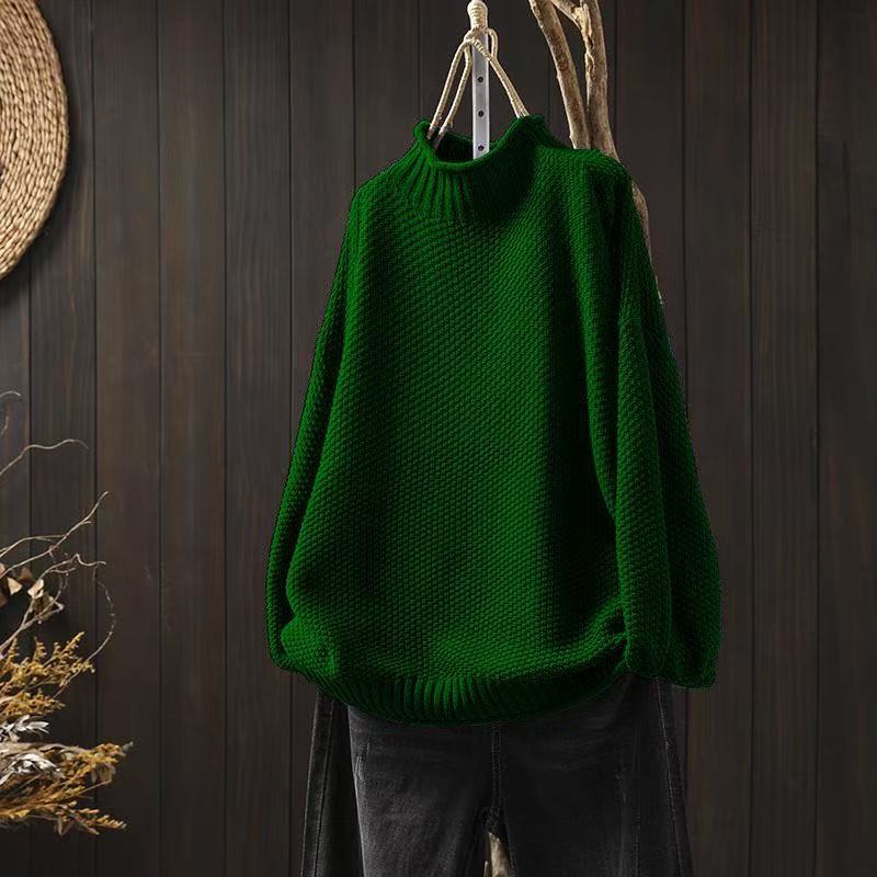 Marta - Suéter de mujer oversize con cuello alto y manga larga