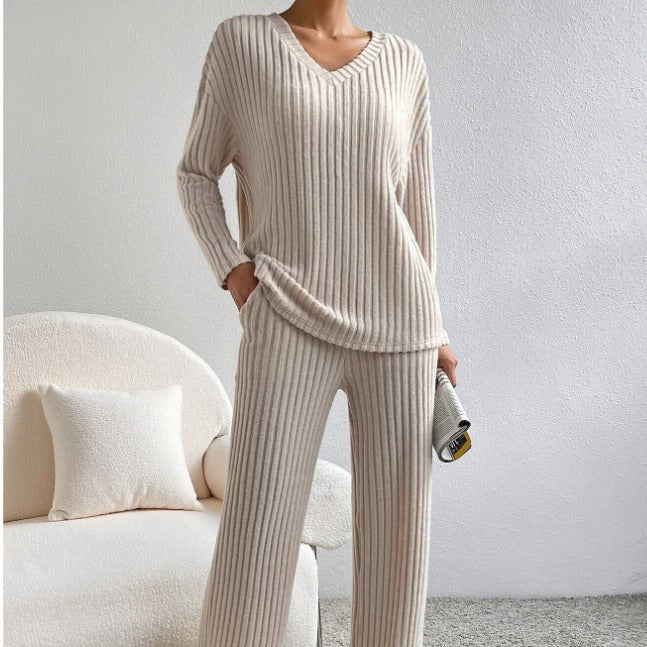 Sofía - Conjunto de mujer punto canalé dos piezas