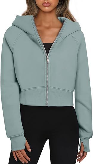 Adriana - Sudadera corta con cremallera y capucha mujer