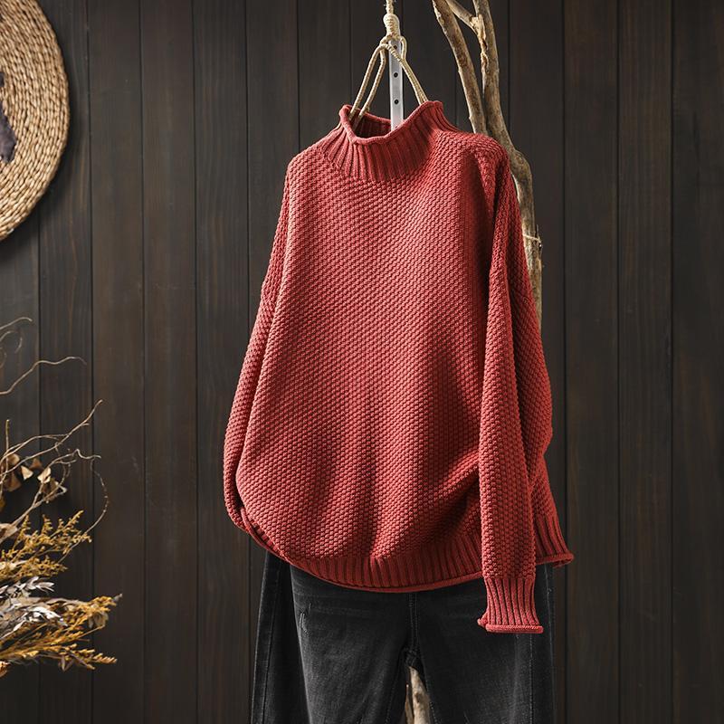 Marta - Suéter de mujer oversize con cuello alto y manga larga