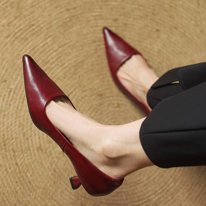Isabella - Zapatos de mujer en cuero con punta fina