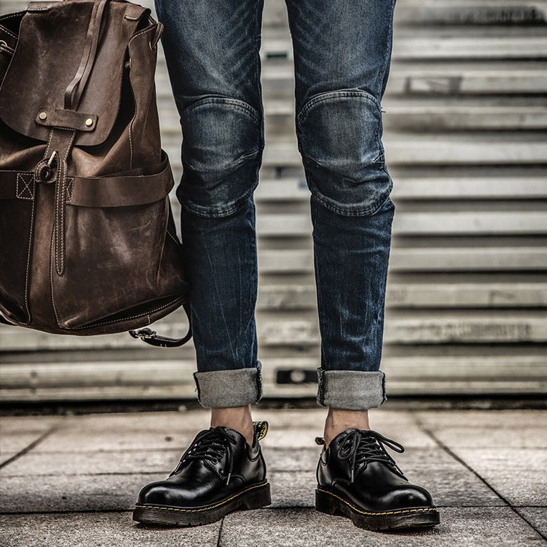 Javier - Zapatos de hombre de cuero con cordones y suela cosida