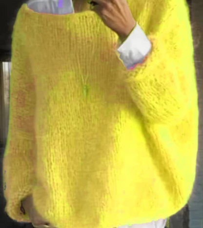 Lía - Suéter oversize azul claro de punto peluche mujer