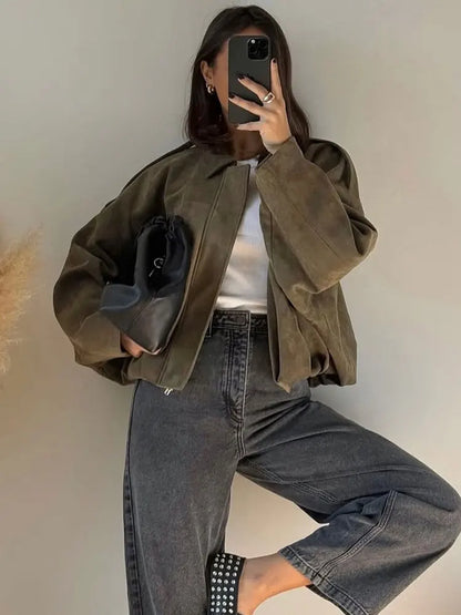 Camila – Chaqueta cachemira oversize de gamuza para mujer