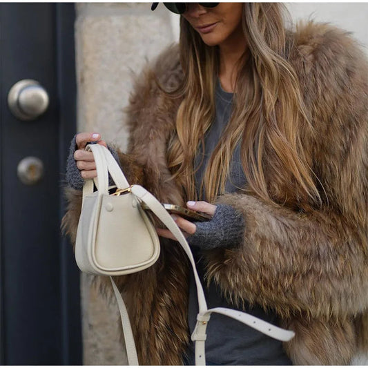 Sofía - Chaqueta de pelo sintético para mujer