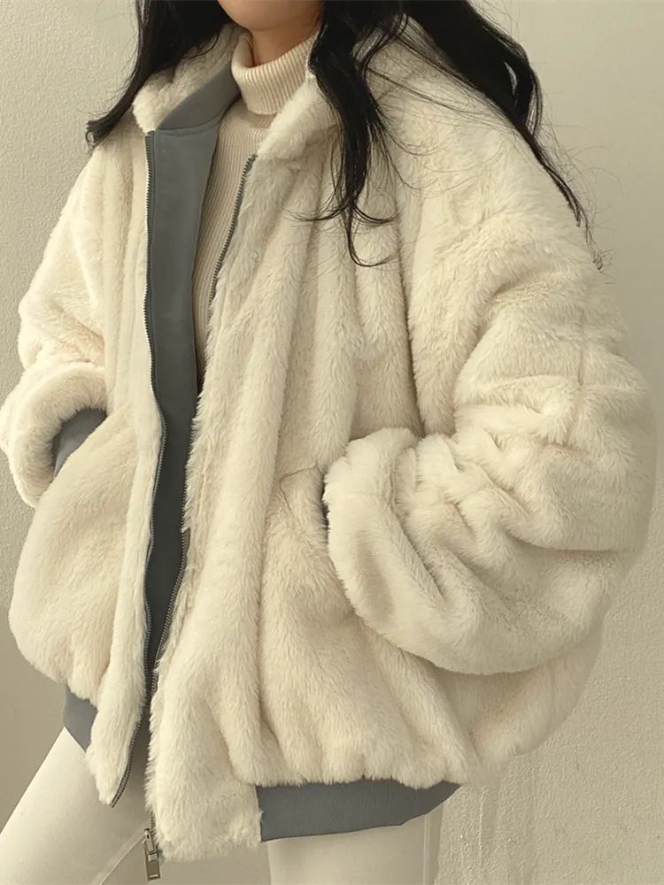 Sofía - Chaqueta oversize con forro de borrego para mujer
