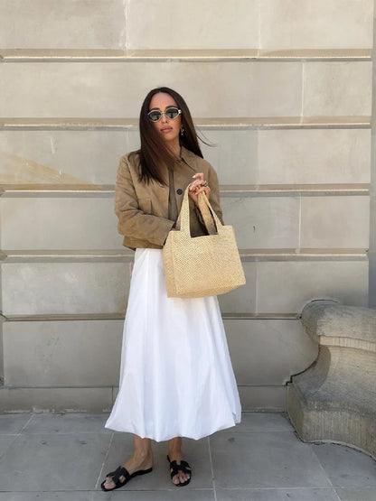 Adriana - Chaqueta corta efecto ante con botones mujer