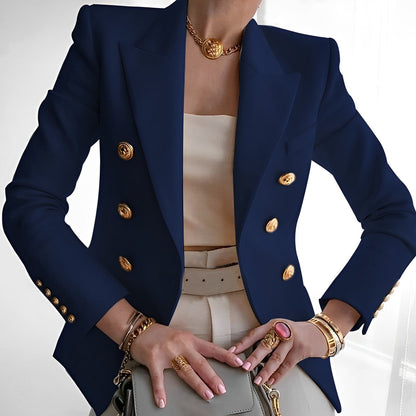 Valentina - Chaqueta de mujer con botones dorados y corte entallado