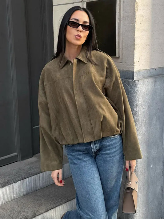 Camila – Chaqueta cachemira oversize de gamuza para mujer