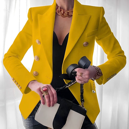 Valentina - Chaqueta de mujer con botones dorados y corte entallado