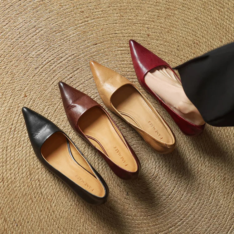 Isabella - Zapatos de mujer en cuero con punta fina