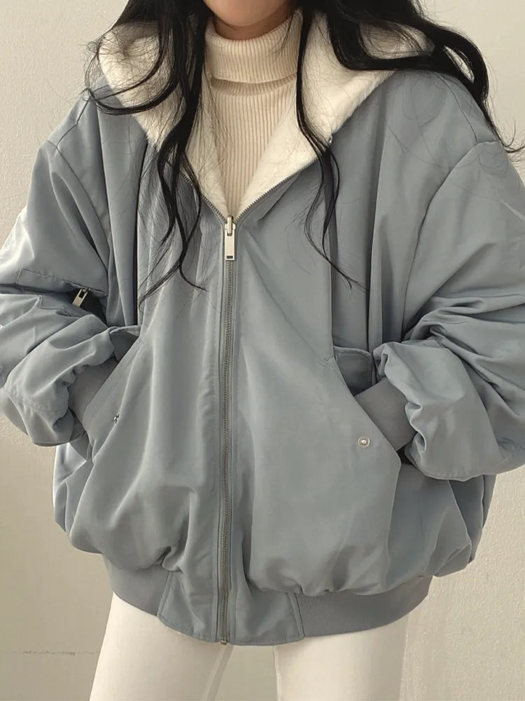 Sofía - Chaqueta oversize con forro de borrego para mujer