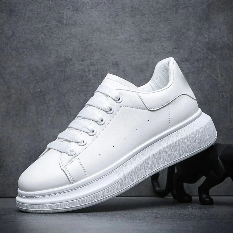 Mateo - Zapatillas deportivas unisex blancas con suela gruesa