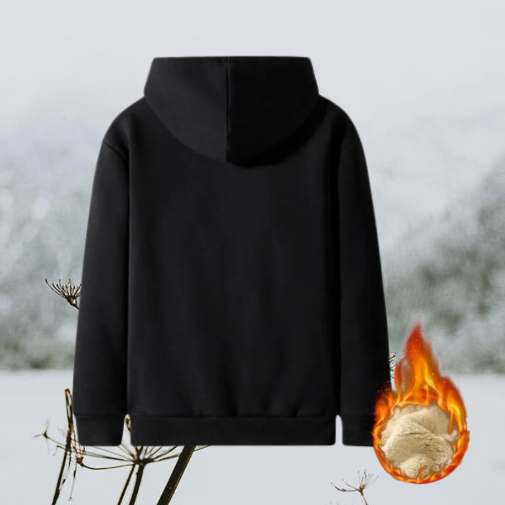 Hugo - Chaqueta con capucha de invierno para hombre con forro cálido