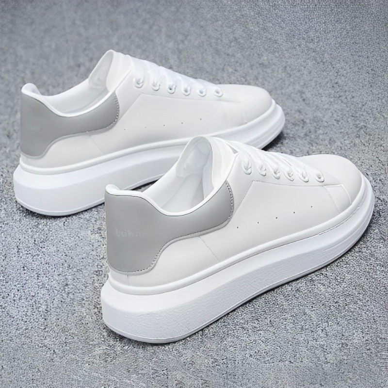 Mateo - Zapatillas deportivas unisex blancas con suela gruesa