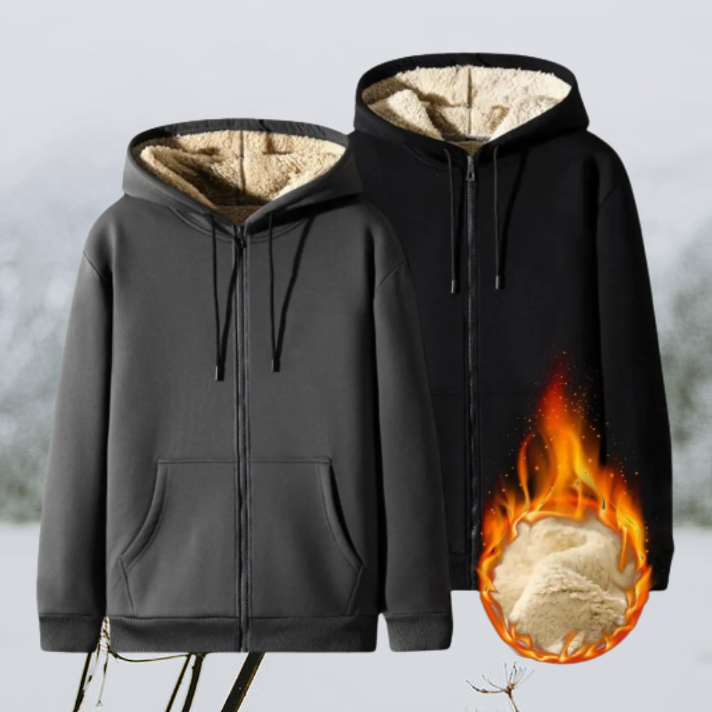 Hugo - Chaqueta con capucha de invierno para hombre con forro cálido
