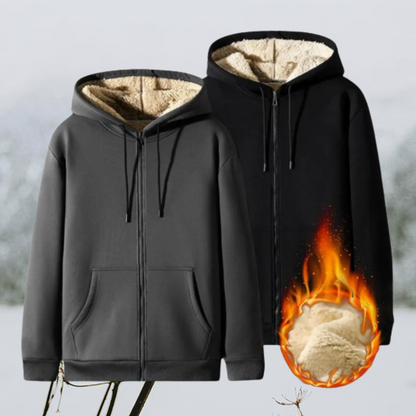 Hugo - Chaqueta con capucha de invierno para hombre con forro cálido