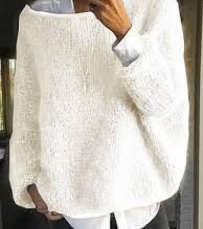 Lía - Suéter oversize azul claro de punto peluche mujer