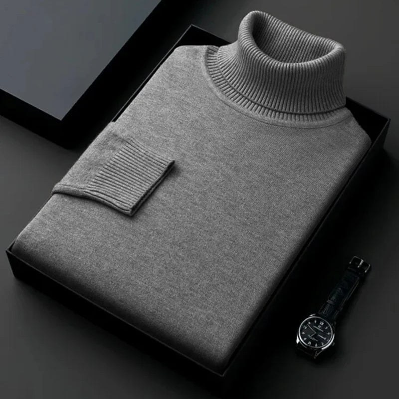 Mateo - Jersey de cuello alto para hombre de punto fino
