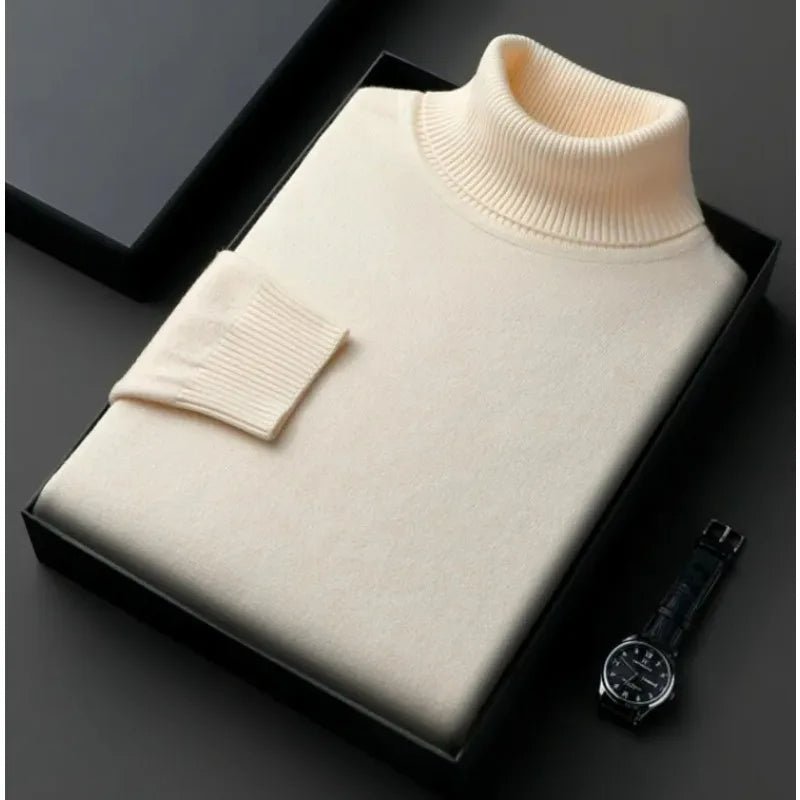 Mateo - Jersey de cuello alto para hombre de punto fino