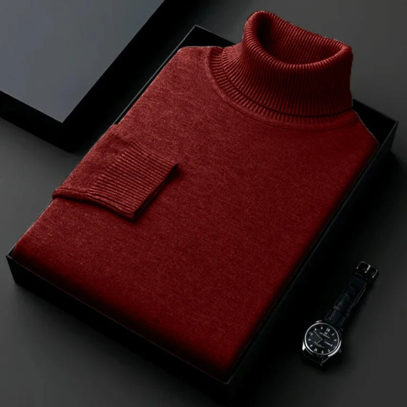 Mateo - Jersey de cuello alto para hombre de punto fino