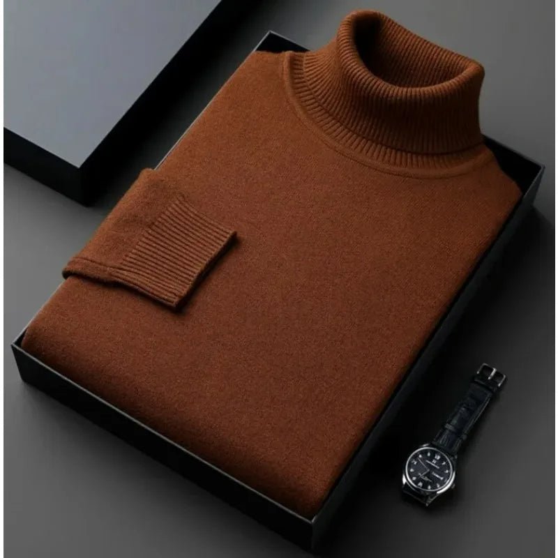 Mateo - Jersey de cuello alto para hombre de punto fino