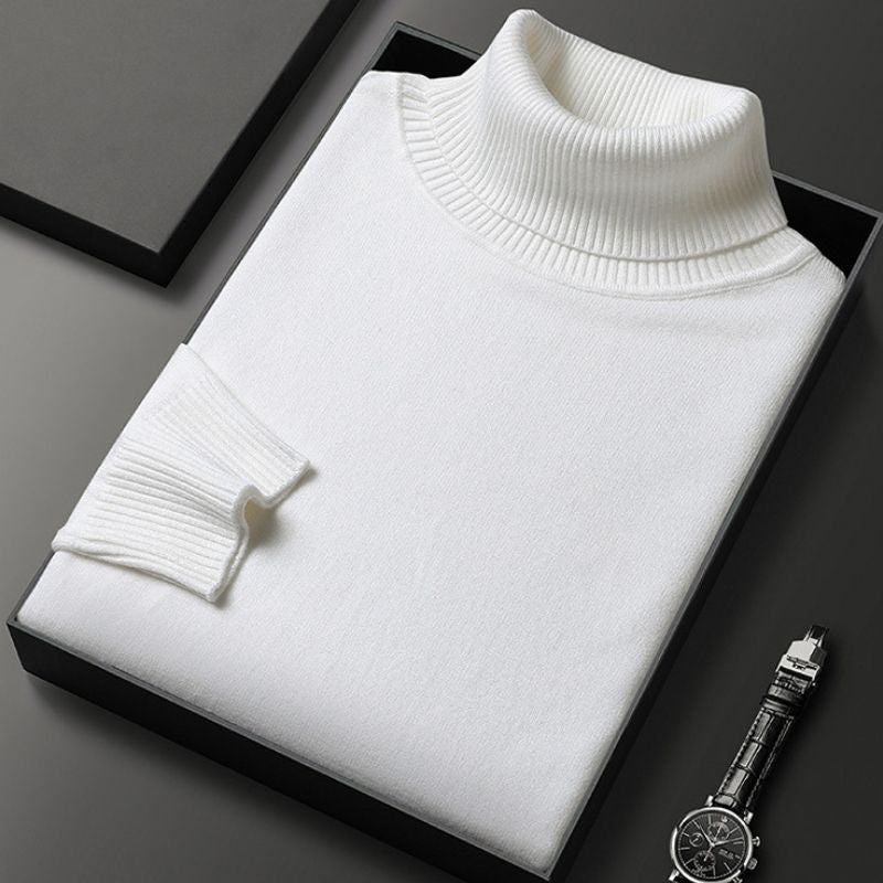 Mateo - Jersey de cuello alto para hombre de punto fino
