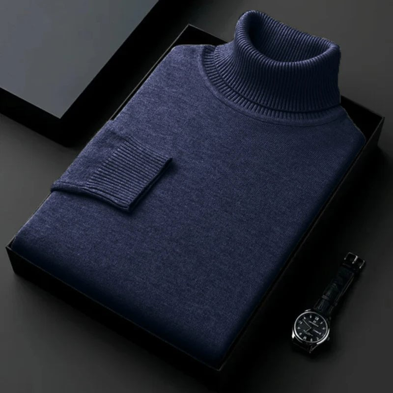 Mateo - Jersey de cuello alto para hombre de punto fino