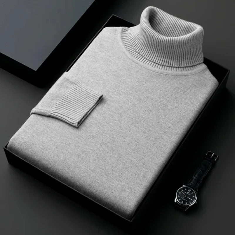 Mateo - Jersey de cuello alto para hombre de punto fino
