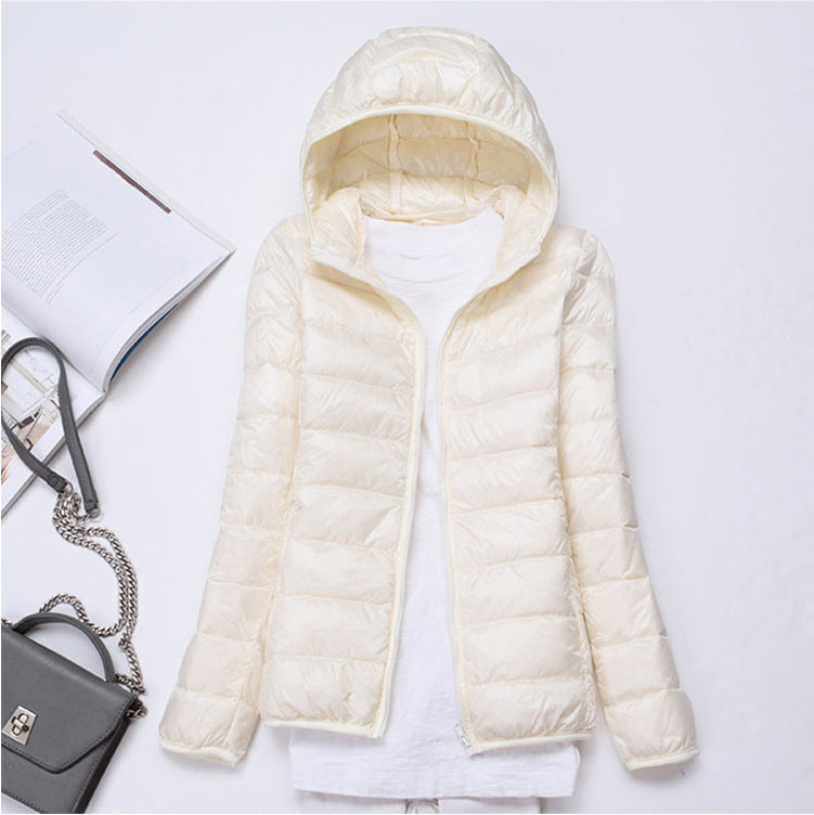 Sofía - Chaqueta acolchada ligera turquesa con capucha