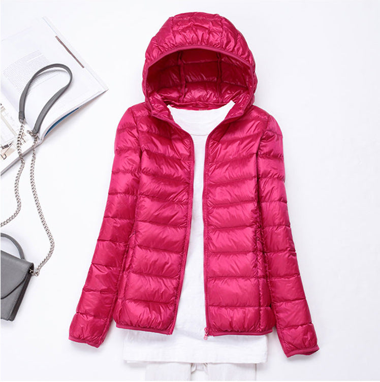 Sofía - Chaqueta acolchada ligera turquesa con capucha