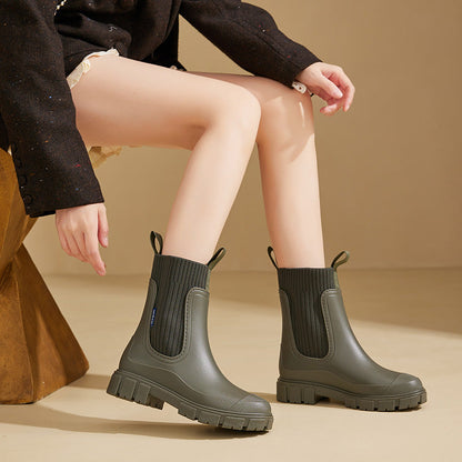 Valeria - Botas de mujer tipo chelsea con suela gruesa